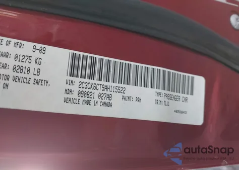 2010 Chrysler 300C Awd from USA, damaged, VIN 2C3CK6CT9AH115522